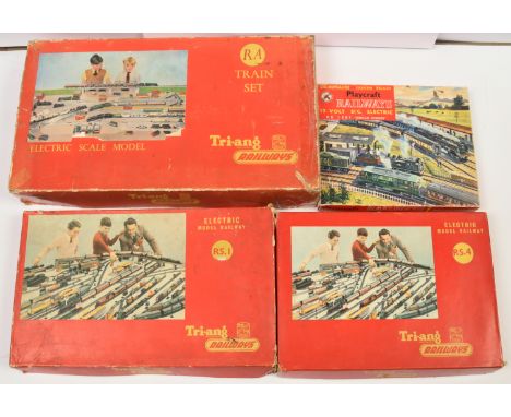 Triang Railways &amp; Playcraft. Group of 4x Train Sets. Comprising RS1 with BR Princess Victoria loco, 2x coaches &amp; trac