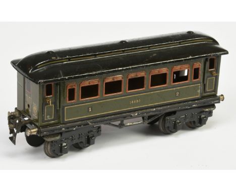 Marklin O Gauge 2nd/3rd Class Passenger Coach. Condition is Fair to Good.&nbsp;