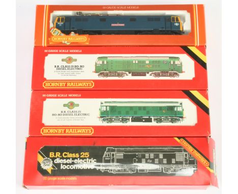 Group of Hornby (GB) Locomotives - R.367 Class 86/2 'Boys Brigade', R.072 BR Green Class 25, R.080 BR Green Class 29, R.068 B