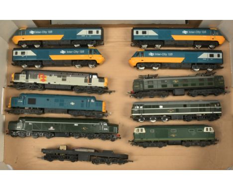 Group of OO Locomotives and One Chassis - Hornby Hymek D7063, Airfix Class 31 D5531, Tri-ang EM2 Class 77 '27000', Jouef Clas
