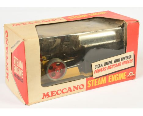 Meccano Steam Engine - live steam stationary engine similar to Mamod. Condition is Fair to Excellent in Fair to Good box.&nbs