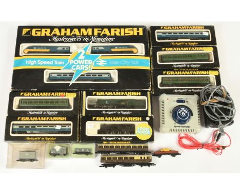 Graham Farish N Gauge loco's &amp; rolling stock. To include 8125 HST 125 3x Car Set, 1515 4-6-2 BR Green "602 Squadron" 3408
