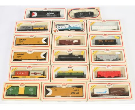 Model Power HO Group of 17x American Wagons. To include 8063 L&amp;N The Dixie Line 2 bay hopper, 9084 CP Rail Tank Car, 8303