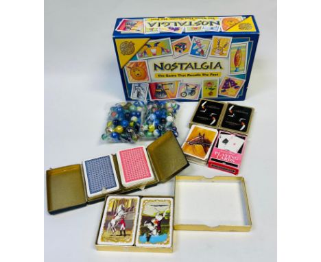 Vintage games, cards and marbles