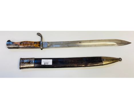 WW1 German Mauser butchers bayonet with leather scabbard [Frister &amp; Rossmann] [Berlin]