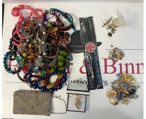 Large quantity of costume jewellery to include a rotary watch