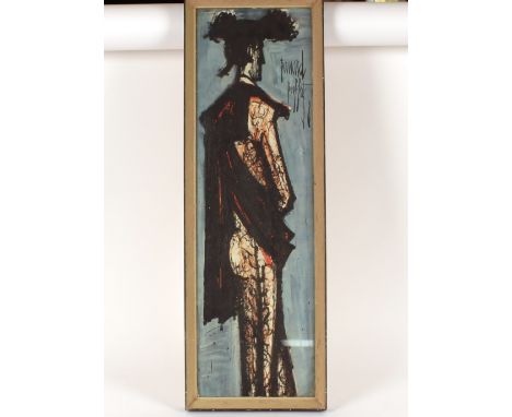 B. Buffet, study of a Toreador, coloured print, 79cm x 24cm