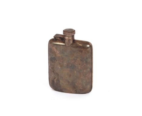 A 1930's electro plated hip flask, with screw cap
