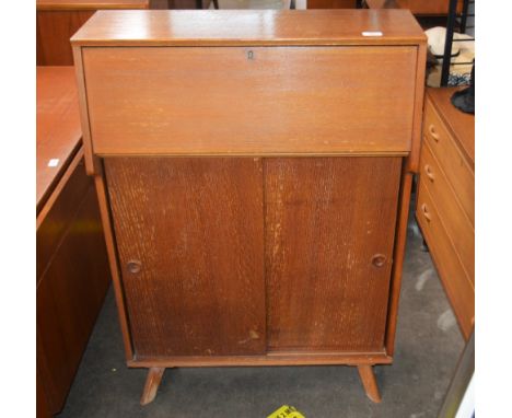 A light oak G plan style bureau of narrow proportions