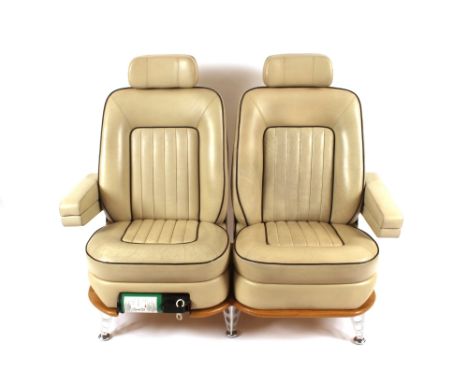 A Rolls Royce sofa, formed from two 1970's Rolls Royce front seats