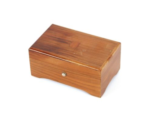 A Thorens walnut cased Swiss music box, playing four airs, 15.5cm
