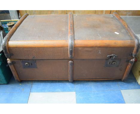 A Vintage Travelling Trunk, 76cm Long 