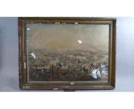 A Large Framed Coloured Print, Victory of Vittoria Published 1814, 70cm Wide 
