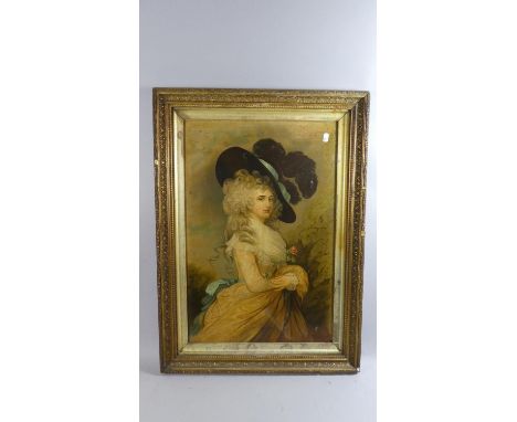 A Gilt Framed Print of a Lady, 64cm high 