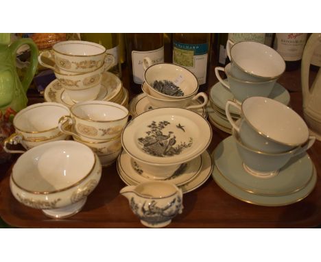A Tray Containing Various Teawares, Wedgwood, Royal Worcester and Aynsley 