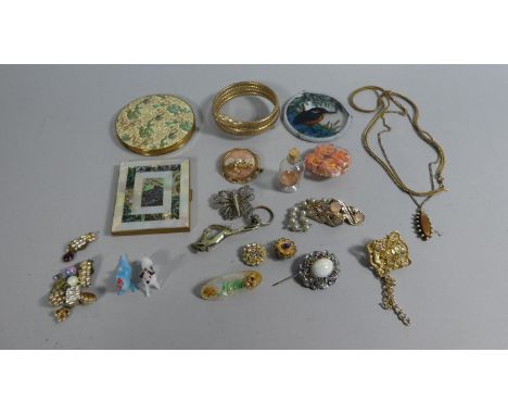 A Collection of Costume Jewellery, Powder Compact etc 