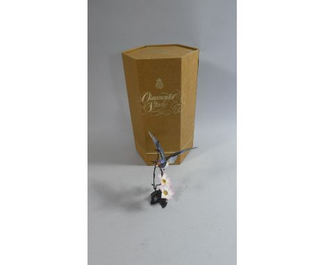 A Boxed Royal Worcester Studio Figure of A Ceramic and Bronze Swallow 