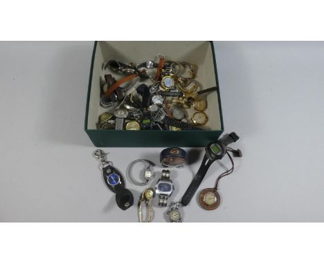 A Box Containing Large Quantity of Gents and Ladies Vintage Wrist Watches, Alarm Clock etc 