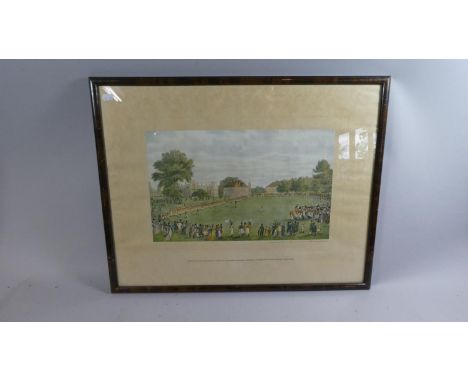 A Framed Coloured Military Print, Review of the Gentleman Cadets of the Royal Military College 