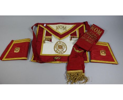 A Collection of Royal Order of Buffaloes Regalia to Include Pair of Cuffs, Sash, Order of Merit Apron Etc 