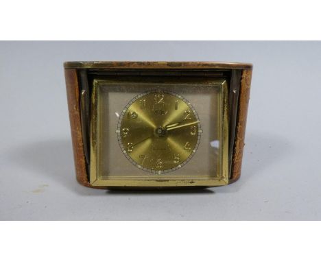 A Vintage German Kohler Travel Alarm Clock, Working Order, 10cm 