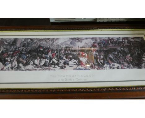 A Framed Print the Death of Nelson at the Battle of Trafalgar, 86cm Wide 