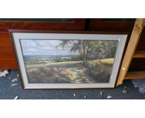 A Framed Dipnall Print Depicting Rural Landscape, 76cm Wide 