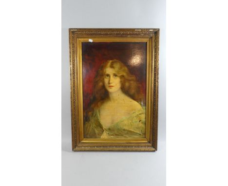 A Gilt Framed Oileograph After Asti, Portrait of a Young Lady 