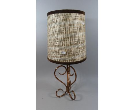 An Early 20th Century Wrought Copper Table Lamp with Shade 