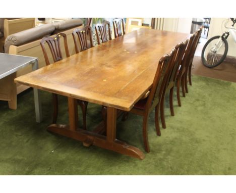 A LARGE PINE REFECTORY TABLE