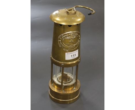 A BRASS MINERS LAMP