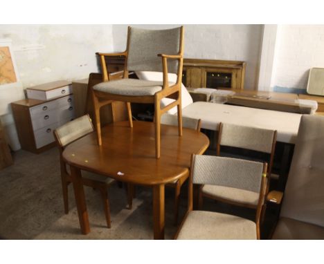 A D-SCAN DINING ROOM TABLE AND FIVE CHAIRS