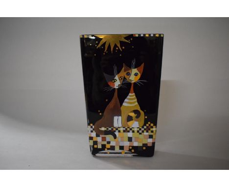 A Large Goebel Rosina Wachtmeister "Carla E Massimo" Vase of Tapering Rectangular Form, 30.5cms High 