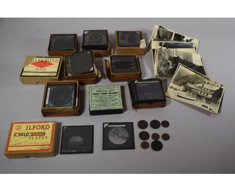 A Collection of Monochrome and Coloured Magic Lantern Slides to Include Botanical, Biological and Natives to Include Panama. 