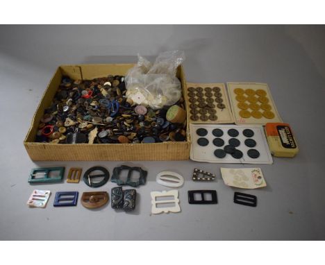 A Collection of Various Vintage Buttons and Buckles etc 