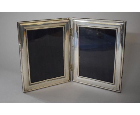 A Silver Mounted Double Photo Frame Sheffield 1998, 35.5cms Wide 