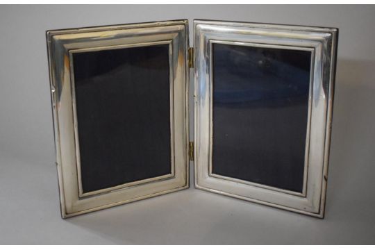 A Silver Mounted Double Photo Frame Sheffield 1998, 35.5cms Wide