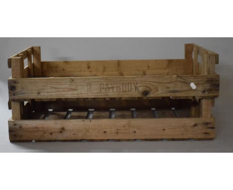 Two Vintage Wooden Potato Seed Boxes - R. Paybody, 78cms Wide 