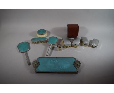 A Vintage Dressing Table Set and Two Pairs of Gents Hair Brushes 