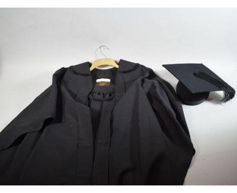 A Vintage Graduation Gown and Mortar by Ede &amp; Ravenscroft Ltd. 