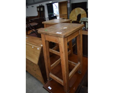 A pair of vintage stools, school/lab style