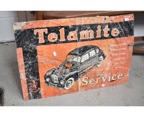 A vintage metal sign, Telamite interest