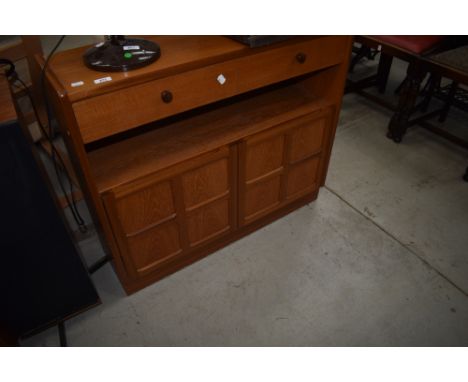 A vintage Nathan teak slim side unit, width approx. 87cmv&nbsp;(Parker Knoll)