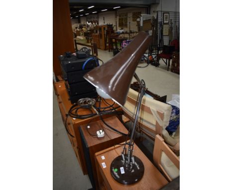 A vintage angle poise lamp, in the Herbert Terry style