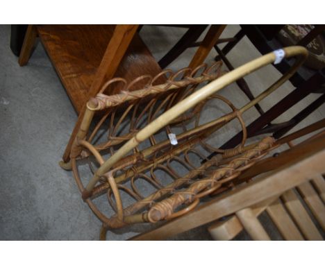 A vintage bamboo magazine rack
