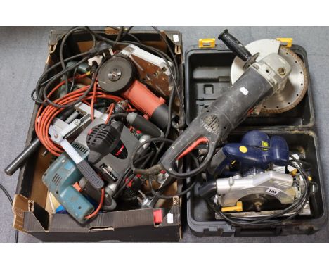 A Macallister circular saw; an Xtreme router; &amp; various other power tools. 
