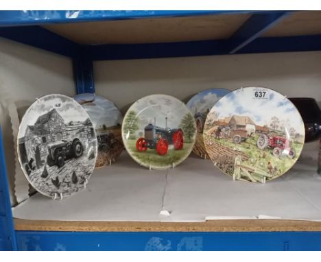 A quantity of vintage tractor plates 