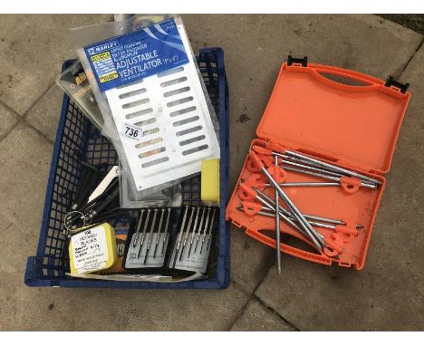 A quantity of Allen keys, A precision screwdriver set, Hex keys &amp; A box of ground pegs 