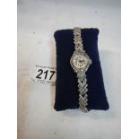 A nice ladies 17 jewel Swiss diamonte cocktail watch. in working order.