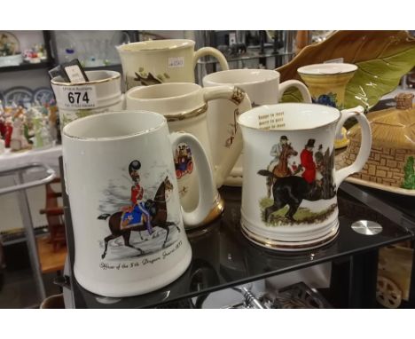 5 Horse &amp; Country themed ceramic tankards 